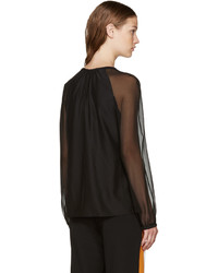 schwarze Seide Bluse von Altuzarra