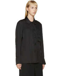 schwarze Seide Bluse von Jil Sander