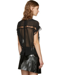 schwarze Seide Bluse von Isabel Marant