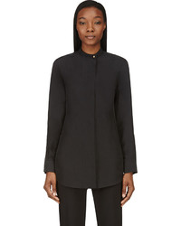 schwarze Seide Bluse von Calvin Klein Collection