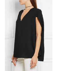 schwarze Seide Bluse von Alexander McQueen