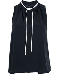 schwarze Seide Bluse von Derek Lam