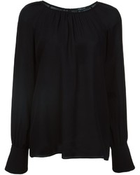 schwarze Seide Bluse von Derek Lam