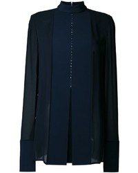 schwarze Seide Bluse von Dion Lee