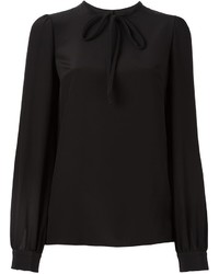 schwarze Seide Bluse von Dolce & Gabbana