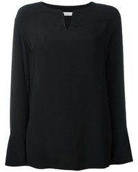 schwarze Seide Bluse von Dondup