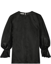 schwarze Seide Bluse von Emilia Wickstead