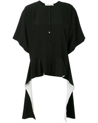 schwarze Seide Bluse von Givenchy