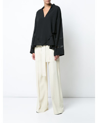 schwarze Seide Bluse von Derek Lam