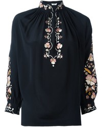 schwarze Seide Bluse von Vilshenko