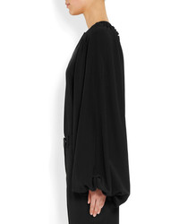 schwarze Seide Langarmbluse von Givenchy