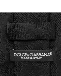 schwarze Seidekrawatte mit Blumenmuster von Dolce & Gabbana