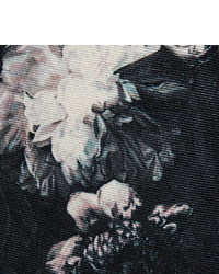 schwarze Seidekrawatte mit Blumenmuster von Alexander McQueen