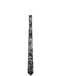 schwarze Seidekrawatte mit Blumenmuster von Givenchy