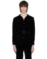 schwarze Shirtjacke aus Cord von 73 London