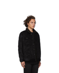 schwarze Shirtjacke aus Cord von Naked and Famous Denim