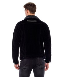 schwarze Shirtjacke aus Cord von Cipo & Baxx