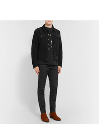 schwarze Shirtjacke aus Cord von Saint Laurent