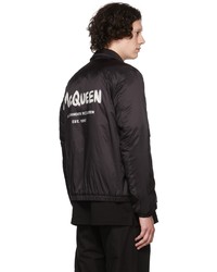 schwarze Shirtjacke aus Satin von Alexander McQueen