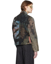 schwarze Mit Batikmuster Shirtjacke von Stain Shade