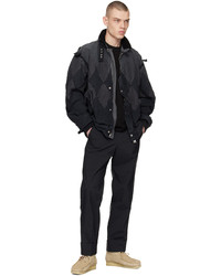 schwarze Shirtjacke mit Fischgrätenmuster von Sacai