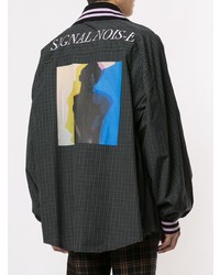schwarze Shirtjacke mit Karomuster von Christian Dada