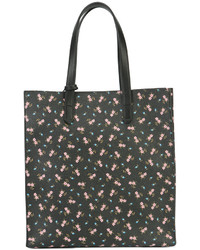 schwarze Shopper Tasche aus Leder mit Blumenmuster von Givenchy