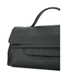 schwarze Shopper Tasche aus Leder mit Hahnentritt-Muster von Zanellato