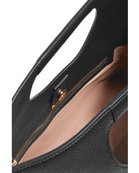 schwarze Shopper Tasche aus Leder mit Reliefmuster von Tom Ford