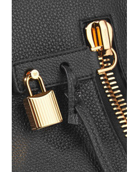 schwarze Shopper Tasche aus Leder mit Reliefmuster von Tom Ford