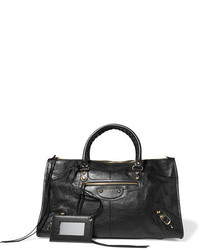 schwarze Shopper Tasche aus Leder mit Reliefmuster von Balenciaga
