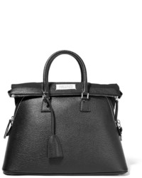 schwarze Shopper Tasche aus Leder mit Reliefmuster von Maison Margiela