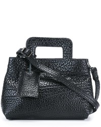 schwarze Shopper Tasche aus Leder mit Reliefmuster von Marsèll