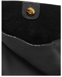 schwarze Shopper Tasche aus Leder mit Reliefmuster von Marni