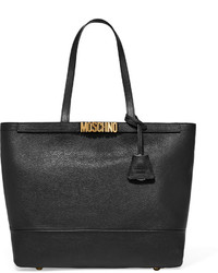 schwarze Shopper Tasche aus Leder mit Reliefmuster von Moschino