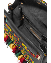 schwarze Shopper Tasche aus Leder mit Reliefmuster von Valentino