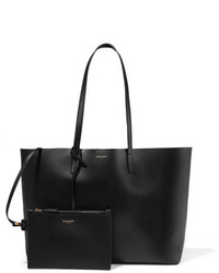 schwarze Shopper Tasche aus Leder mit Reliefmuster von Saint Laurent