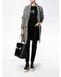 schwarze Shopper Tasche aus Leder mit Schlangenmuster von Fendi