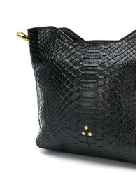 schwarze Shopper Tasche aus Leder mit Schlangenmuster von Jerome Dreyfuss