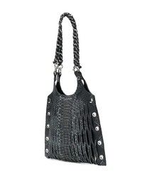 schwarze Shopper Tasche aus Leder mit Schlangenmuster von Sonia Rykiel