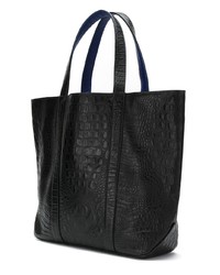 schwarze Shopper Tasche aus Leder mit Schlangenmuster von Mara Mac