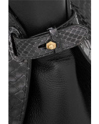 schwarze Shopper Tasche aus Leder mit Schlangenmuster von Nina Ricci