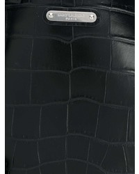schwarze Shopper Tasche aus Leder mit Schlangenmuster von Saint Laurent