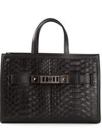 schwarze Shopper Tasche aus Leder mit Schlangenmuster von Proenza Schouler