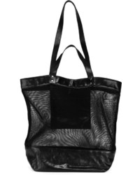 schwarze Shopper Tasche aus Leder von Ann Demeulemeester
