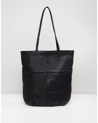 schwarze Shopper Tasche aus Leder von ASOS DESIGN