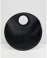 schwarze Shopper Tasche aus Leder von ASOS DESIGN