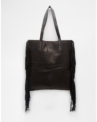 schwarze Shopper Tasche aus Leder von Becksöndergaard