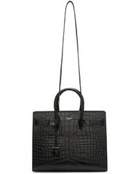 schwarze Shopper Tasche aus Leder von Saint Laurent