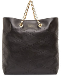 schwarze Shopper Tasche aus Leder von Lanvin